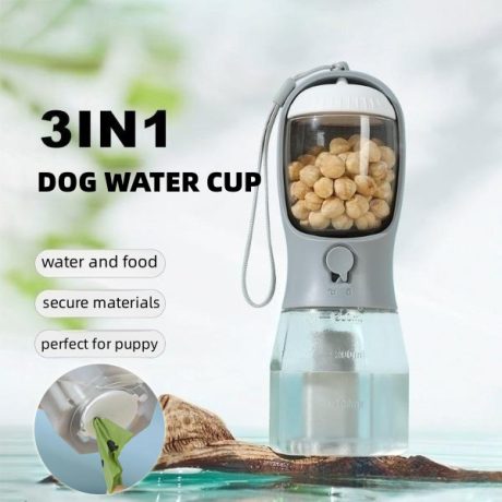 Three-in-one Pet Water & Food Travel Bottle